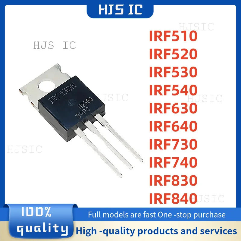 5PCS IRF510 IRF520 IRF530 IRF540 IRF630 IRF640 IRF730 IRF740 IRF830 IRF840 TO-220 IRF520N IRF530N IR