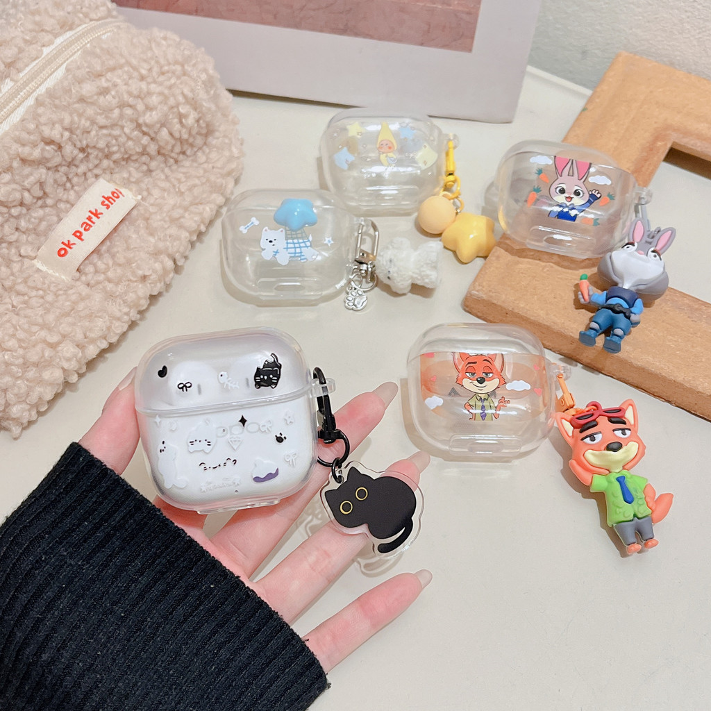 Loveyouhu สําหรับ OPPO Enco Buds 3 เคสหูฟังลายแมวและกระต่ายสร้างสรรค์