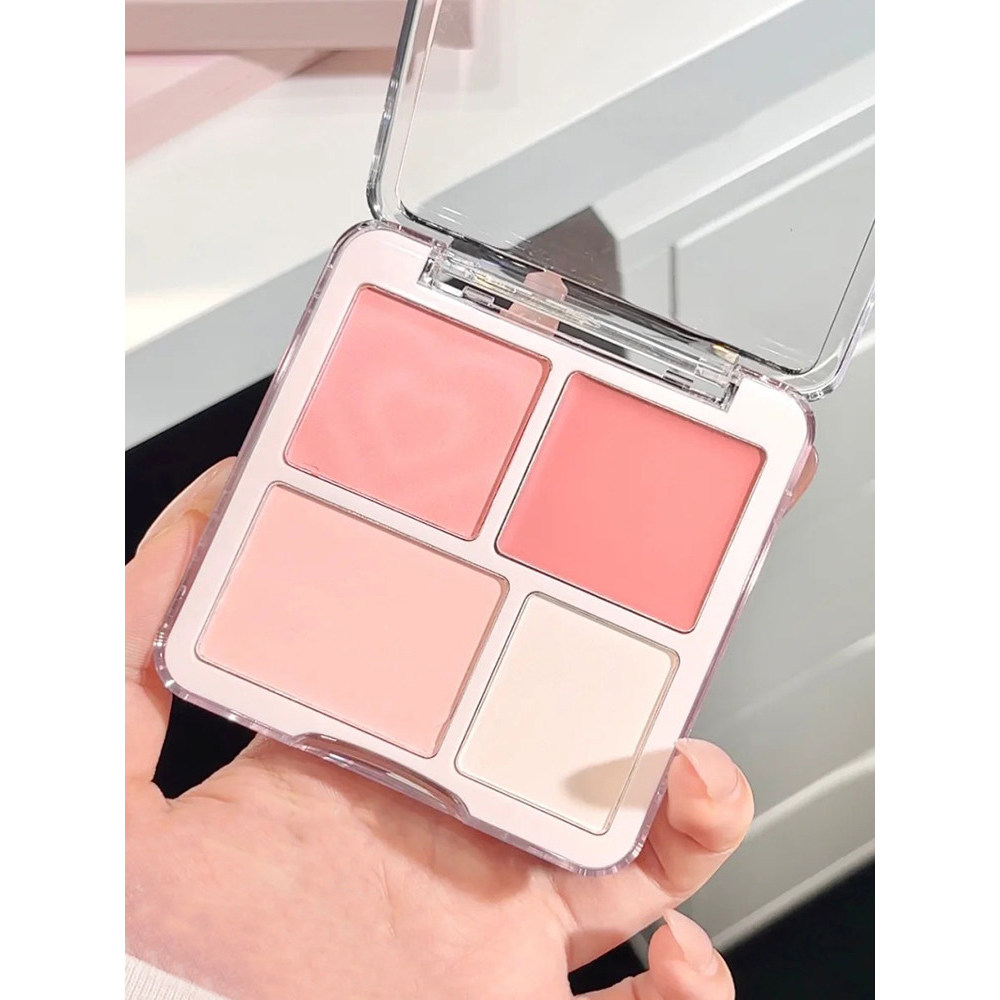 บลัชออน 4u2 odbo บลัชออน เทพเจ้าแห่งบรรยากาศ!บลัชออนสี่สีไฮกลอสออลอินวันอเนกประสงค์แมทไฮกลอสคอนทัวร์