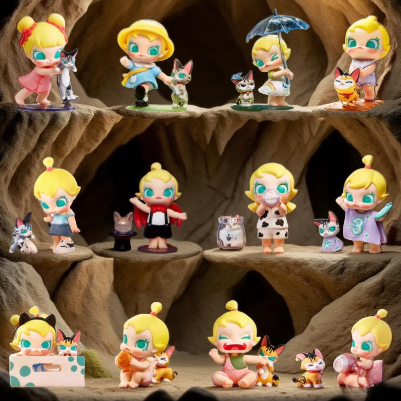 P POPMART Baby Molly Meow Fun Yongsheng Series รูปของเล่น Mystery Box ของขวัญ