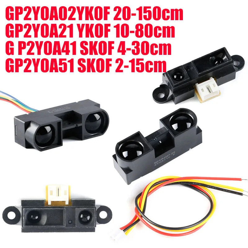 1 ชิ้น/ล็อต GP2Y0A02YK0F 20-150 ซม.GP2Y0A21YK0F 10-80 ซม.GP2Y0A41SK0F 4-30 ซม.GP2Y0F 2-15 ซม.อินฟราเ