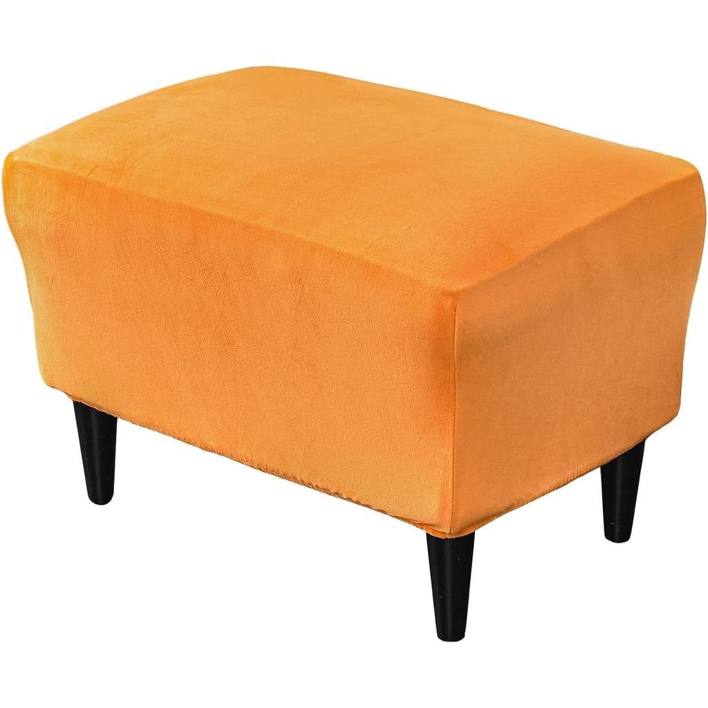 Stretch Ottoman Covers, Velvet Ottoman Slipcover Rectangle Storage Stool Cover Footstool Slipcover f