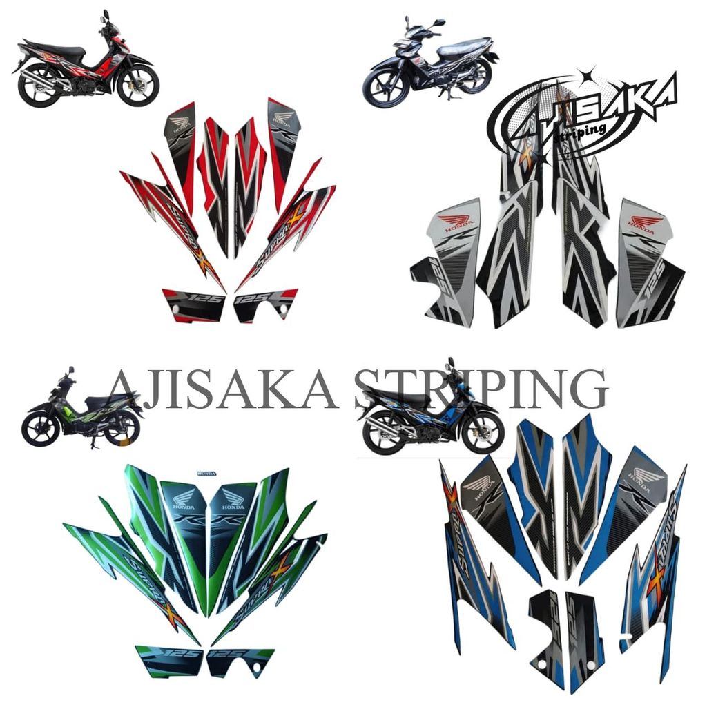สติ๊กเกอร์ Striping honda supra x 125 r 2012 สีดํา CW Racing Fullset คุณภาพสินค้าเดิม