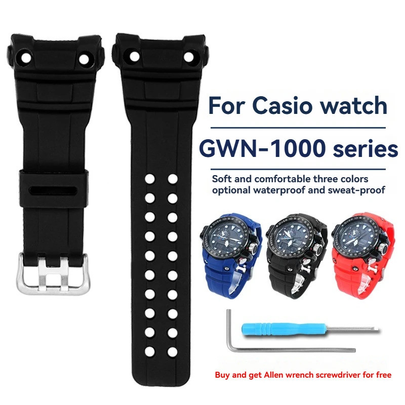 เปลี่ยนสายนาฬิกาสําหรับ Casio GWN-1000B/GWN-1000 Gulfmaster ผู้ชายสายเรซินกันน้ํารุ่น 5371 สายรัดข้อ