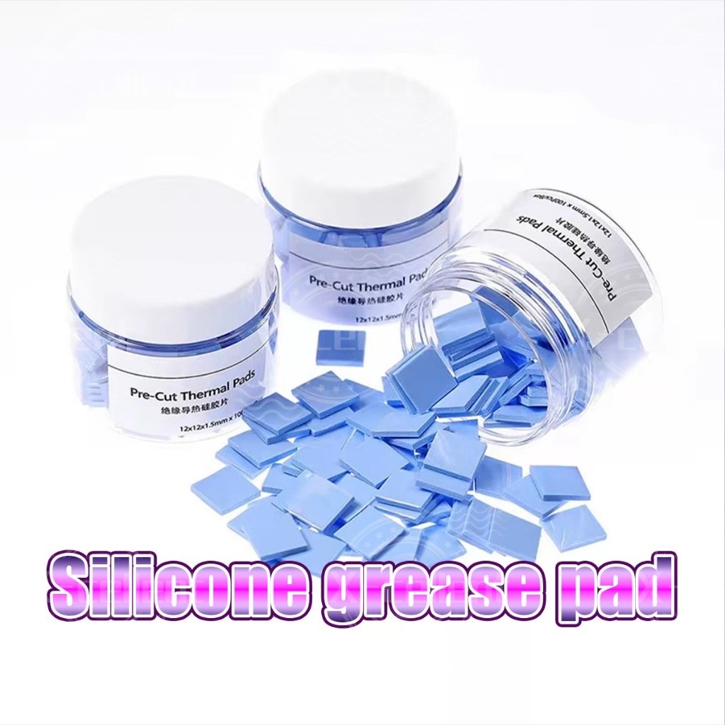 100ใบ/กล่อง 10*10MM แผ่นระบายความร้อน ซิลิโคน cpu  ใช้ในชิปอิเล็กทรอนิกส์ สําหรับอุปกรณ์เสริม