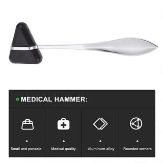 ไม้เคาะเข่า 18CM ด้ามแสตนเลส ค้อนยางเคาะเข่า ไม้ค้ําศอก Medical Neurological Reflex Hammer Percuteur Knee Diagnosis
