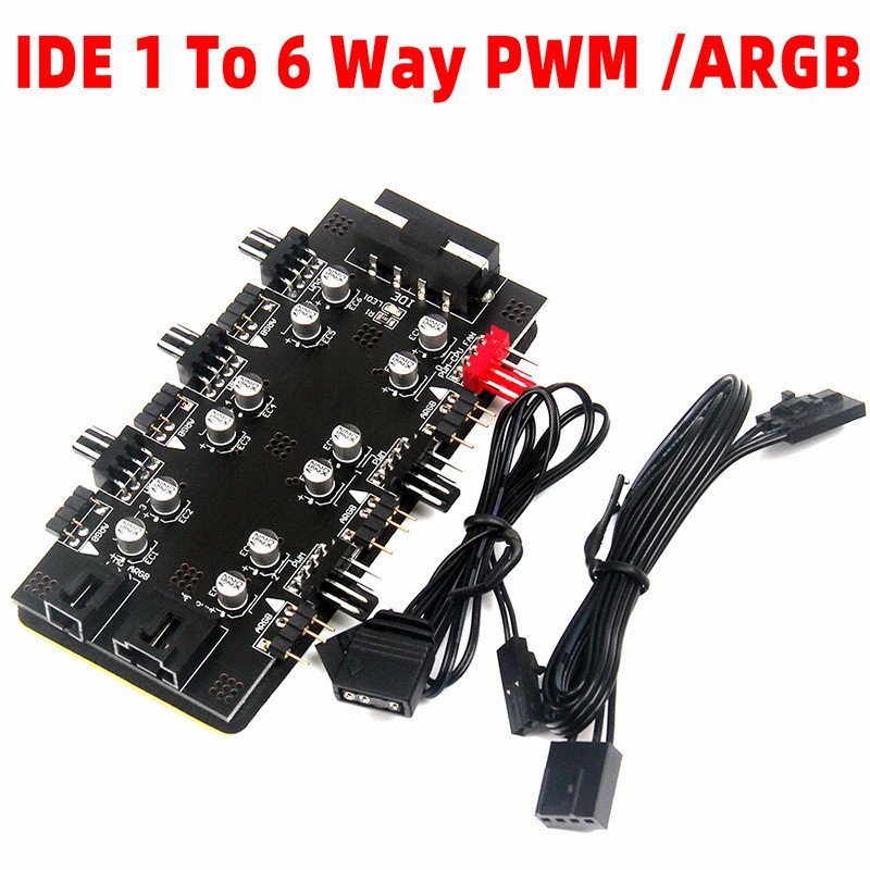 เมนบอร์ดคอมพิวเตอร์ IDE 1 ถึง 6 ช่อง PWM/ARGB HUB 4-Pin พัดลม HUB 5V 3-Pin RGB HUB