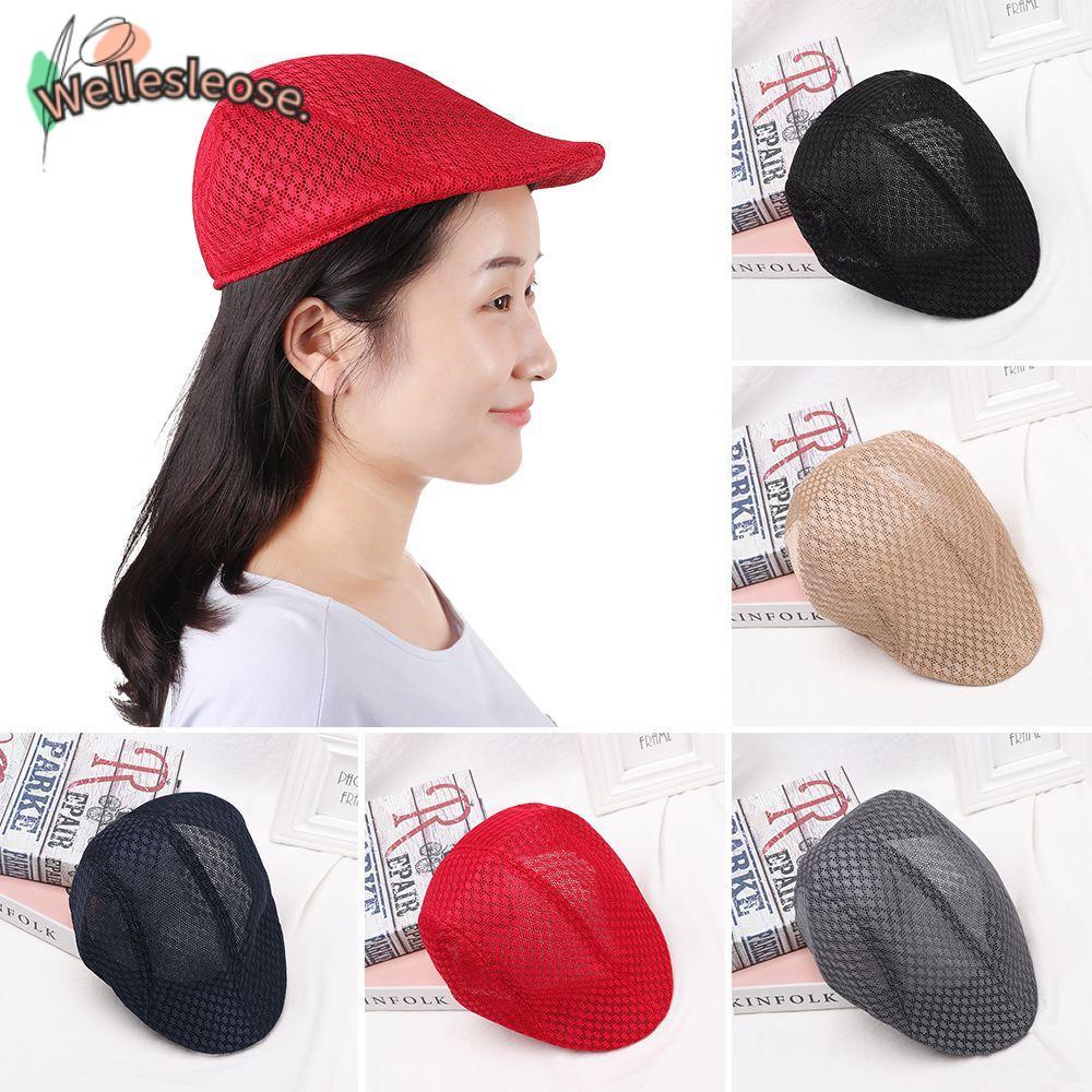 WELLE Sun Caps Newsboy Style Casual Men Women Summer Mesh Caps