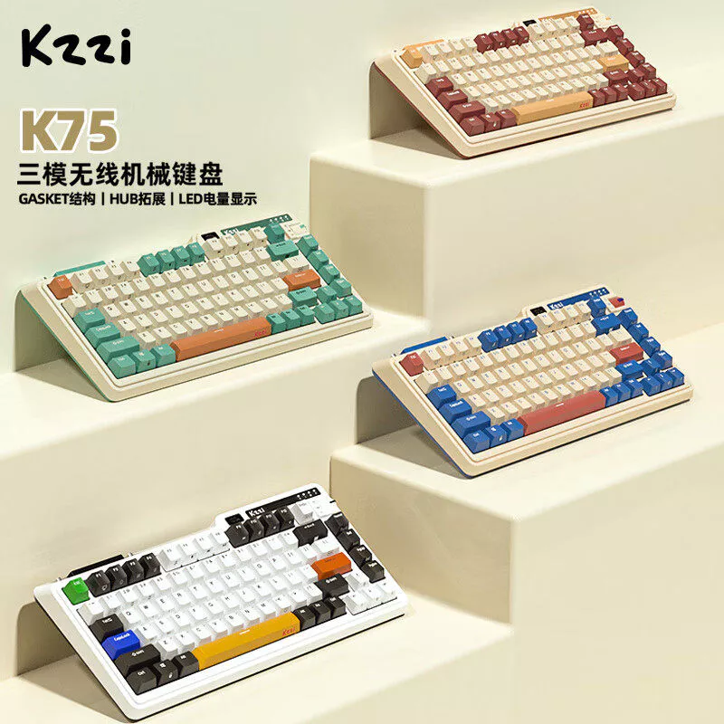 Kezhi K75 คีย์บอร์ดกลไกไร้สาย 3 โหมด 82 คีย์ Hot Swap thumbnail 5