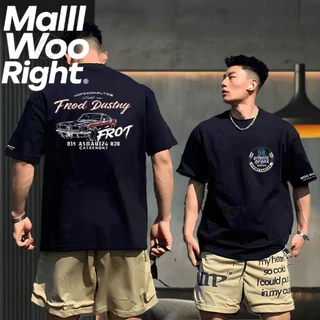 Woo Right 280g เฮฟวี่เวทย้อนยุคเมฆย้อมพิมพ์เสื้อยืดแขนสั้นผู้ชายฤดูร้อนหลวมอินเทรนด์แบรนด์เสื้อยืดครึ่งแขนอเมริกัน /5