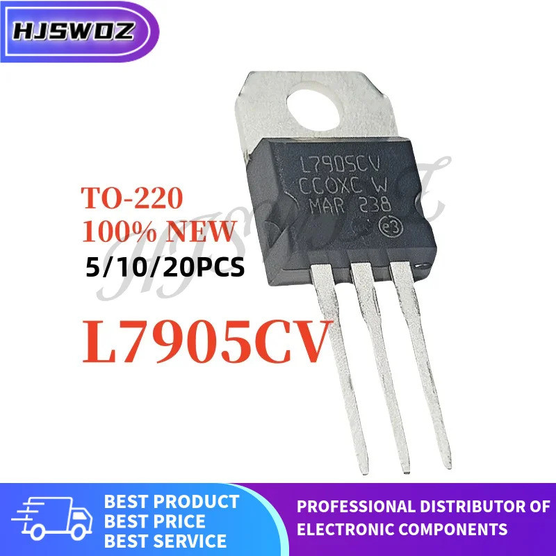 5/10/20PCS L7905CV L7905 7905 TO-220 5V 1.5A แรงดันไฟฟ้าทรานซิสเตอร์สําหรับแหล่งจ่ายไฟยี่ห้อใหม่ในสต