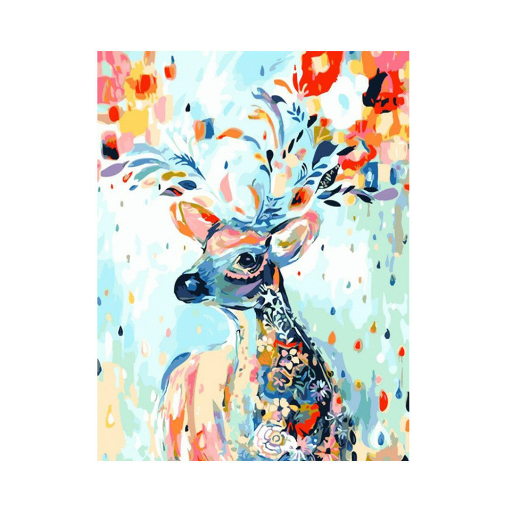 DaDa Art DQ1 สัตว์ 40x50 ซม.Diy ภาพวาดสีน้ํามันสีตามหมายเลข DIY หัวกวาง seriedw PA4