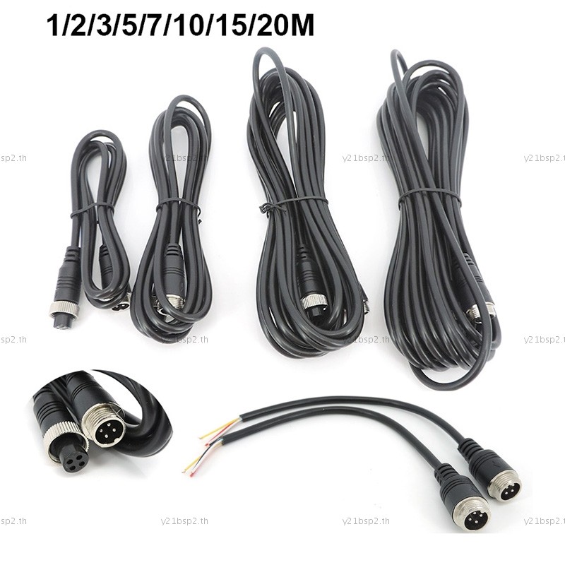 1/3/5M 4 Pin core ชายหญิงการบิน Extension Video connector สายไฟสําหรับรถยนต์รถบรรทุก Bus Monitor กล้องลวด 21TH2