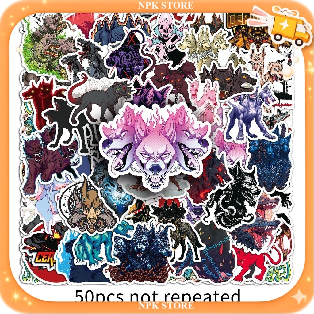 🔥🇹🇭พร้อมส่ง🇹🇭🔥 50แบบ เซอร์เบอรัส  Cerberus sticker three head dog horror greek mythology