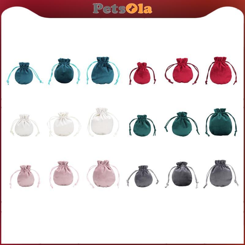 [PETSOLA] กระเป๋าหูรูดกํามะหยี่ถุงของขวัญแหวนจี้ Trinkets Storage กระเป๋าเครื่องประดับ