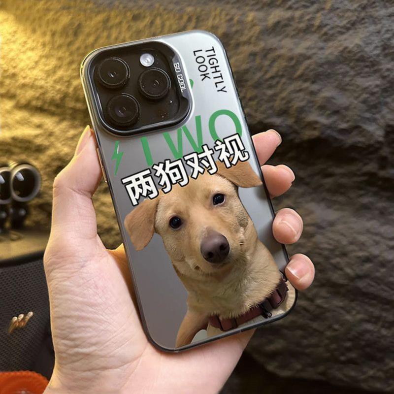 สุนัขสองตัวกึ่งโปร่งใส Frosted เหมาะสําหรับ iPhone XSMAX 13 Pro 16 7 XS Max 12 17 14 Pro 11 Pro Max 