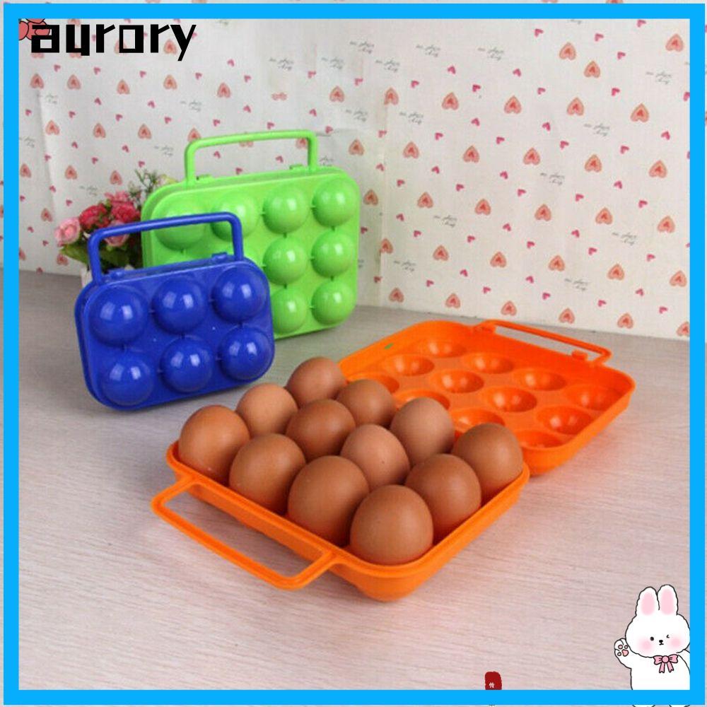 AURORY 6/12 Grid Eggs Box Plastic Folding Organizer Organizer Outdoor Camping Picnic