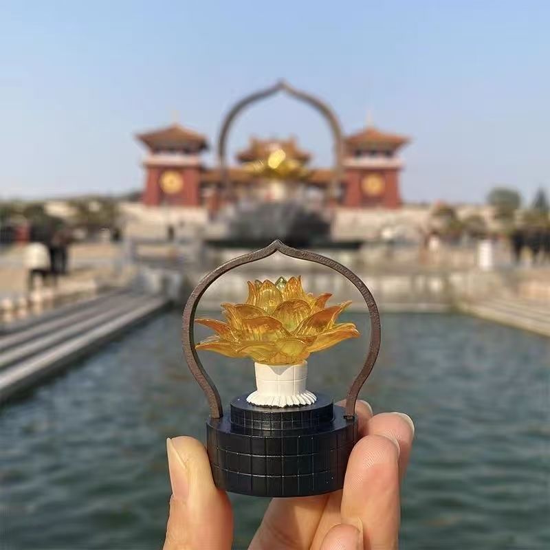 X Xuzhou Baolian Cultural Creative Luminous ตู้เย็นสติกเกอร์โชคดี Lotus เรซิ่น Xuzhou Tourist ของที่