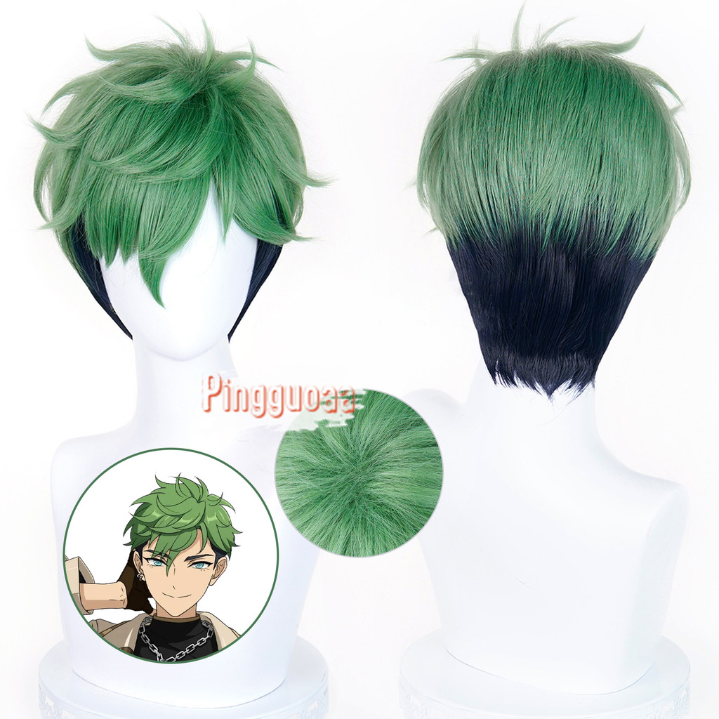 Manmei วิกผมสังเคราะห์ Ensemble Stars - Mellow Dear Us juisu Cosplay Wig แบบผมสั้น 30 ซม., ทนความร้อ