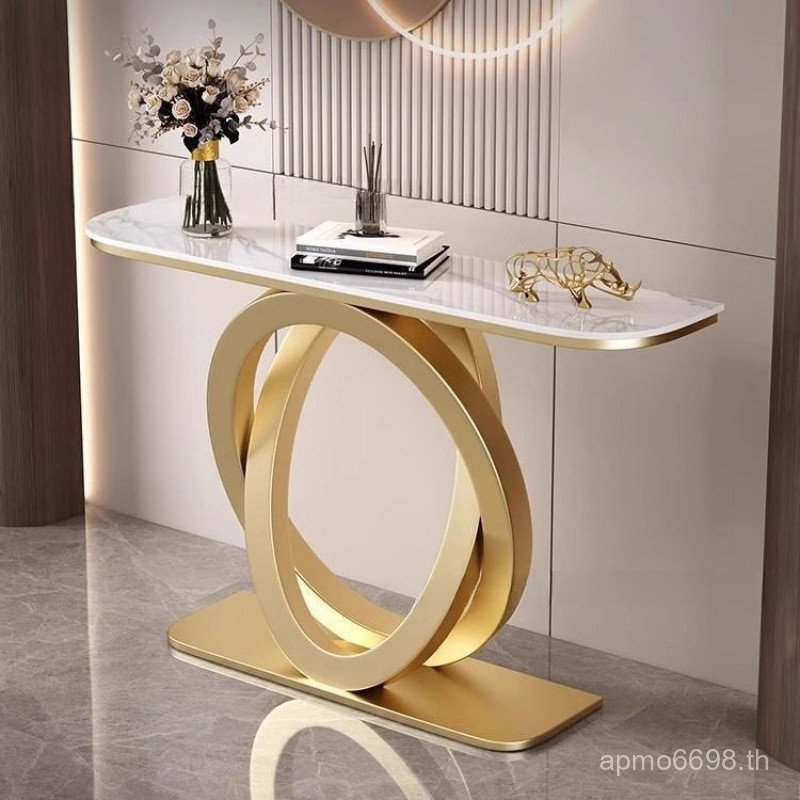 Rock Simple Yijing Rock Entrance Table Luxury Modern Style Counter Light Entrance Cabinet ครึ่งวงกลม