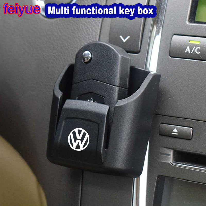 1pcs ABS Universal รถ ID Card Key กล่องเก็บสําหรับ Volkswagen Golf MK3 MK4 MK5 MK6 MK7 TDI R20 R32 G