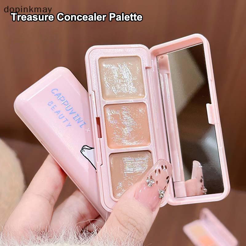 Dopinkmay Cappuvini 3 สี Correcting คอนซีลเลอร์ Strip Palette Hydrating Eye Brightening คอนซีลเลอร์ 