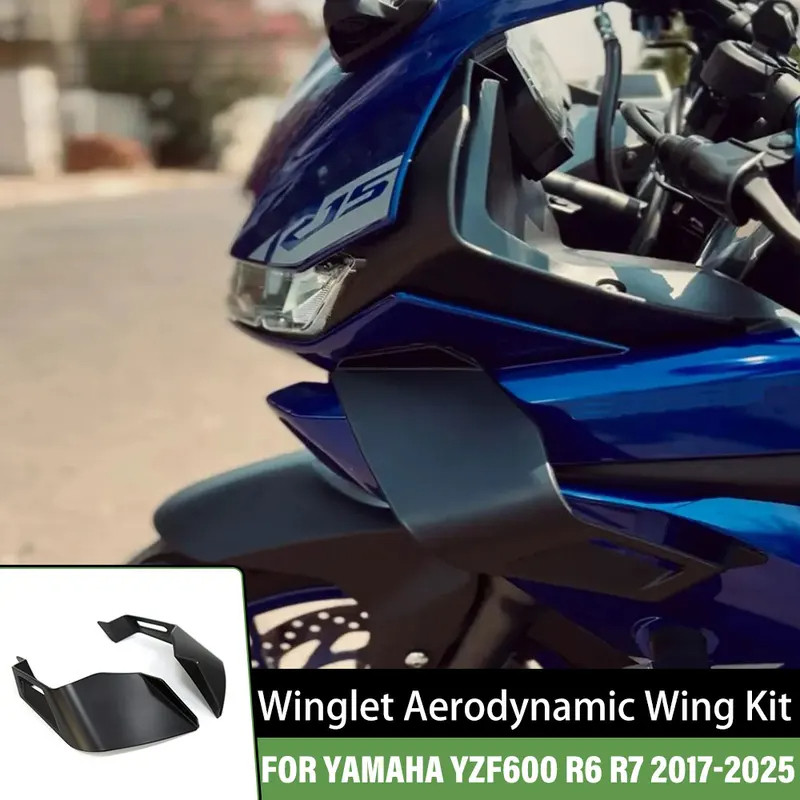 รถจักรยานยนต์ Universal Aerodynamic Wing Kit Fixed Winglet Fairing สําหรับ Yamaha YZF600 R6 R7 2017 