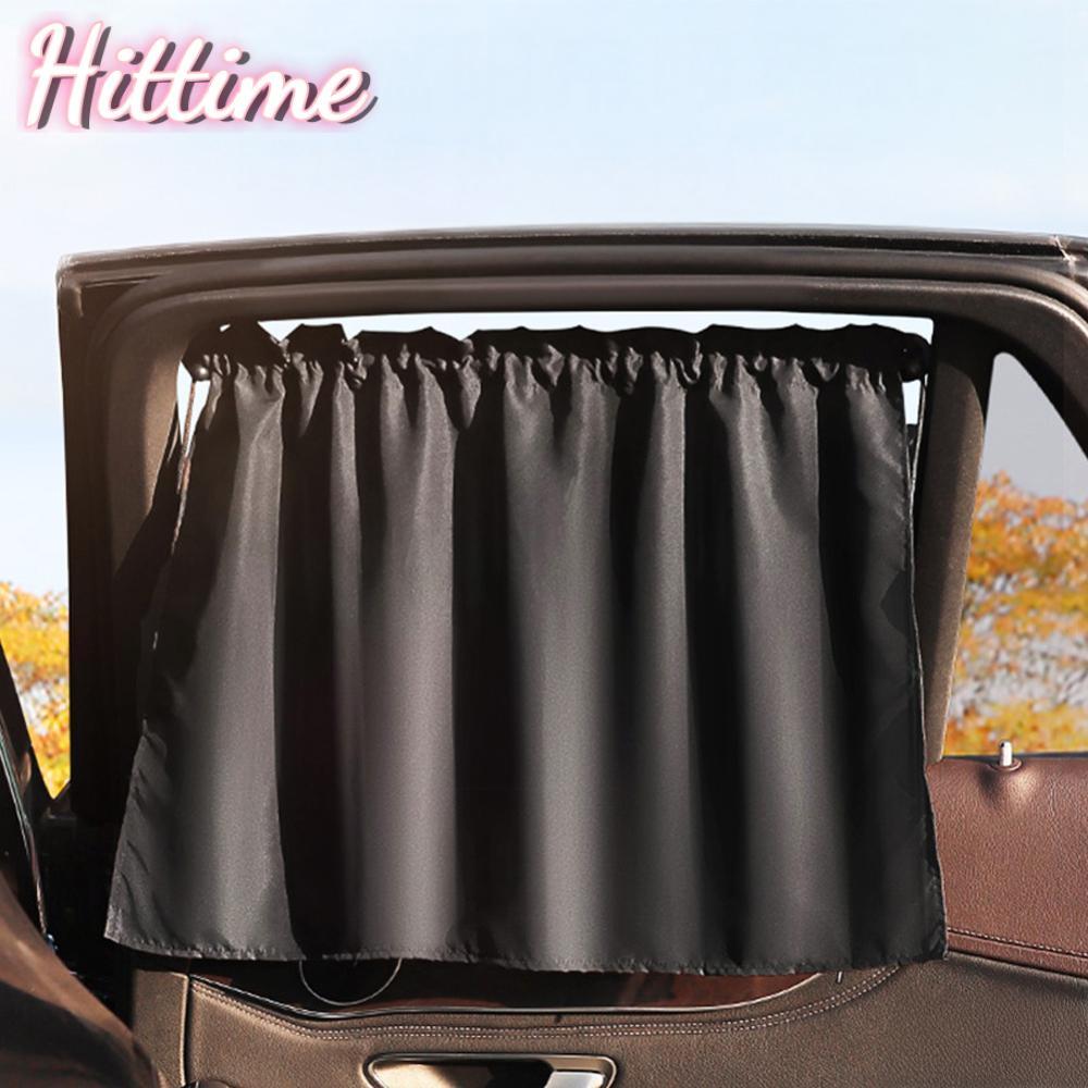 HITTIME 1/2/4pcs รถ Sun Shade ผ้าม่านหน้าต่างด้านข้างฉนวนกันความร้อนตาบอด UV ป้องกันความเป็นส่วนตัว 
