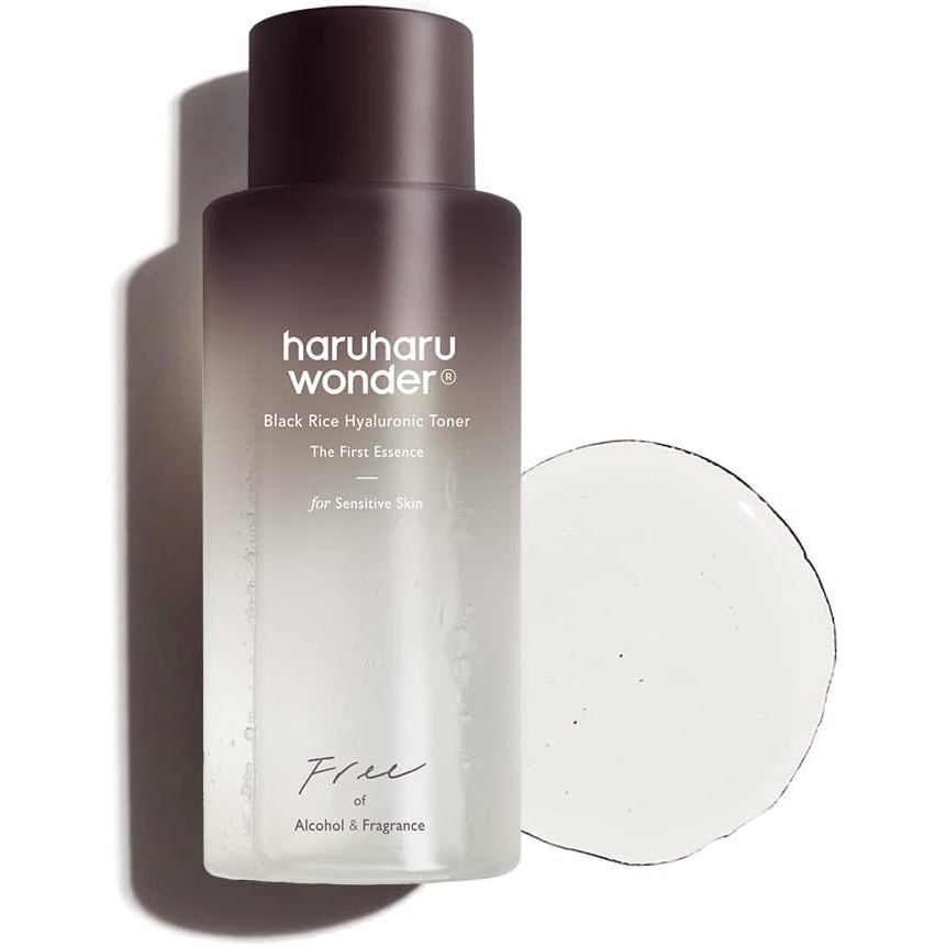 Haruaru Wonder Black Rice Hyaluronic Acid Toner เหมาะสําหรับผิวแพ้ง่าย 5.1 ออนซ์ของเหลว ปราศจากแอลกอ