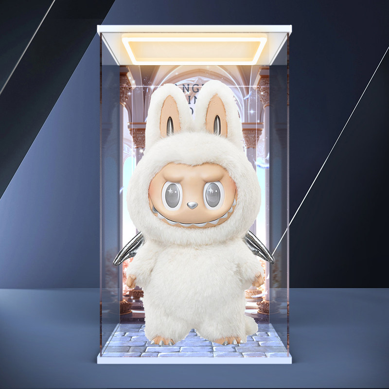 [กล่องแสดงโปร่งใส] ฝาครอบกันฝุ่นเหมาะสําหรับ Popmart Yin Sunny Angel LABUBU ตุ๊กตาไวนิลกลับแสงกล่องแ