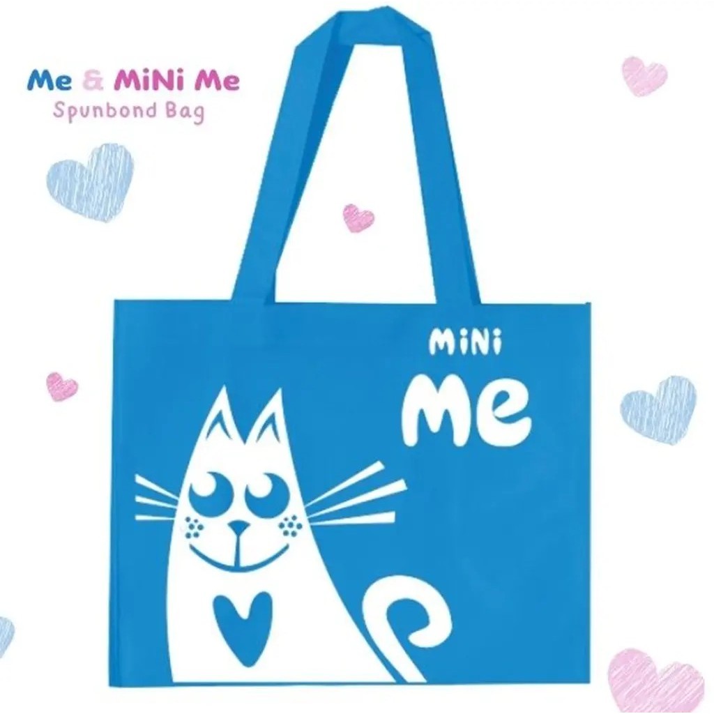 Bundanjai (หนังสือ) M&M-กระเป๋าสปันบอนด์ : Me&MiNiMe Spunbond Bag (SPB-M&M-BL-CAT40) W40xH35.5xB10 cm.