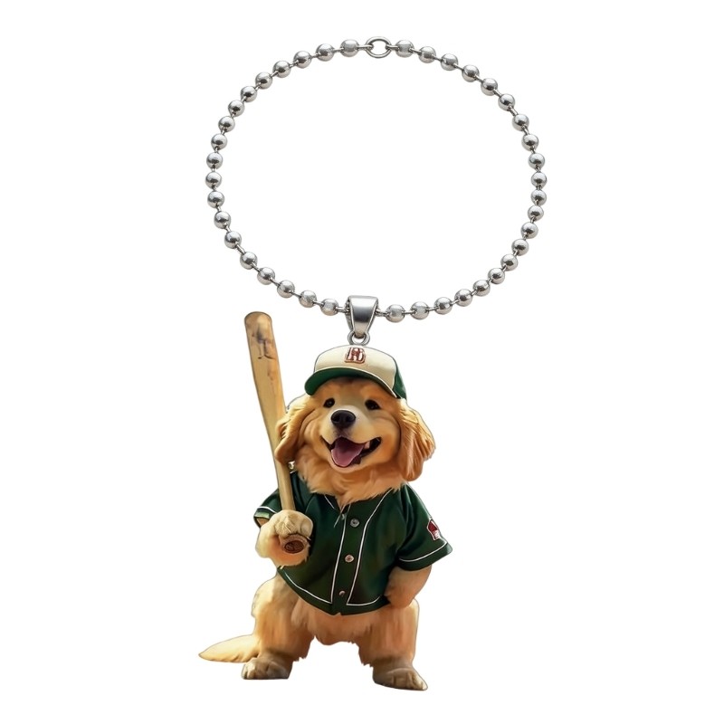 Kiss Playful Dog Patterned Vehicle Hanging Charm Puppy แรงบันดาลใจตกแต่งรถเหมาะสําหรับกระจกมองหลังพื