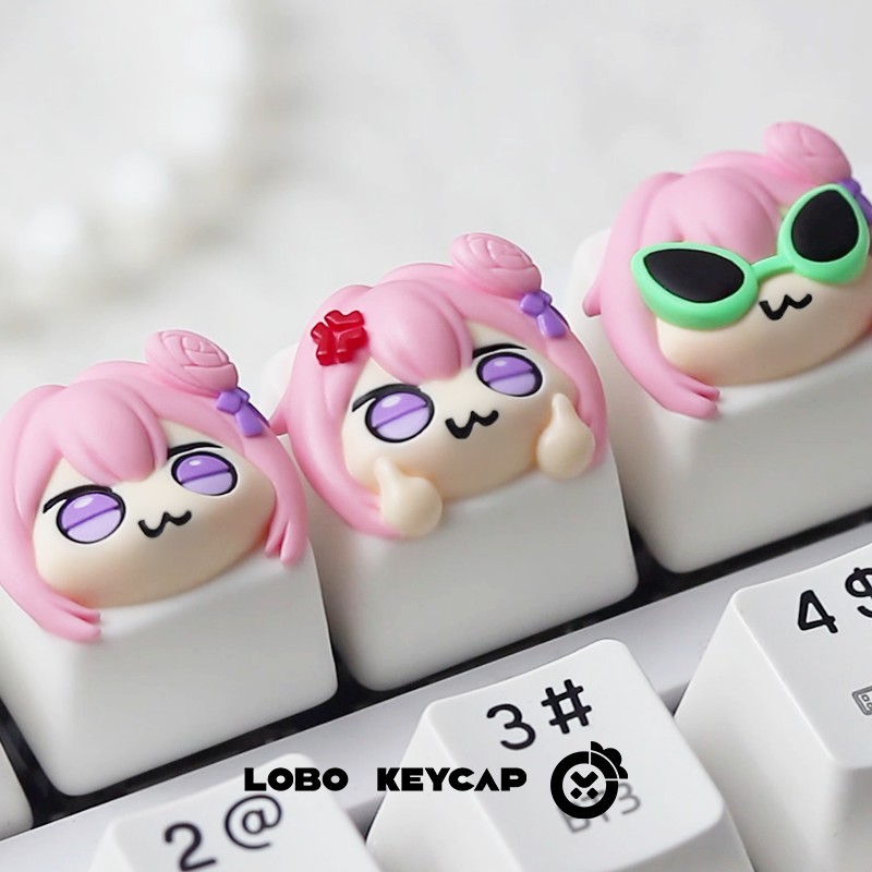 Doro NIKKE: Doro NIKKE: Pink Dog Game Keycap อะนิเมะลูกตุ้ม Non-Figure Doro NIKKE: Victory Keycap โด