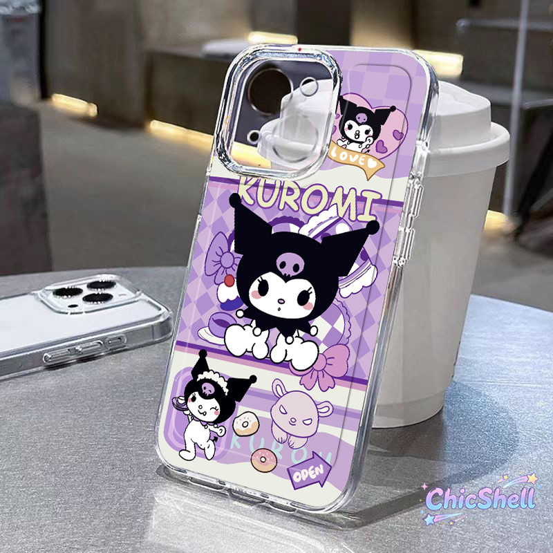 เคสไอโฟน ลายสก๊อต ดัมโบ้ คุโรมิ เคสใส กันกล้อง cho iPhone 11 12 13 14 15 16 ProMax X XR XS Max 7 8Plus-CL