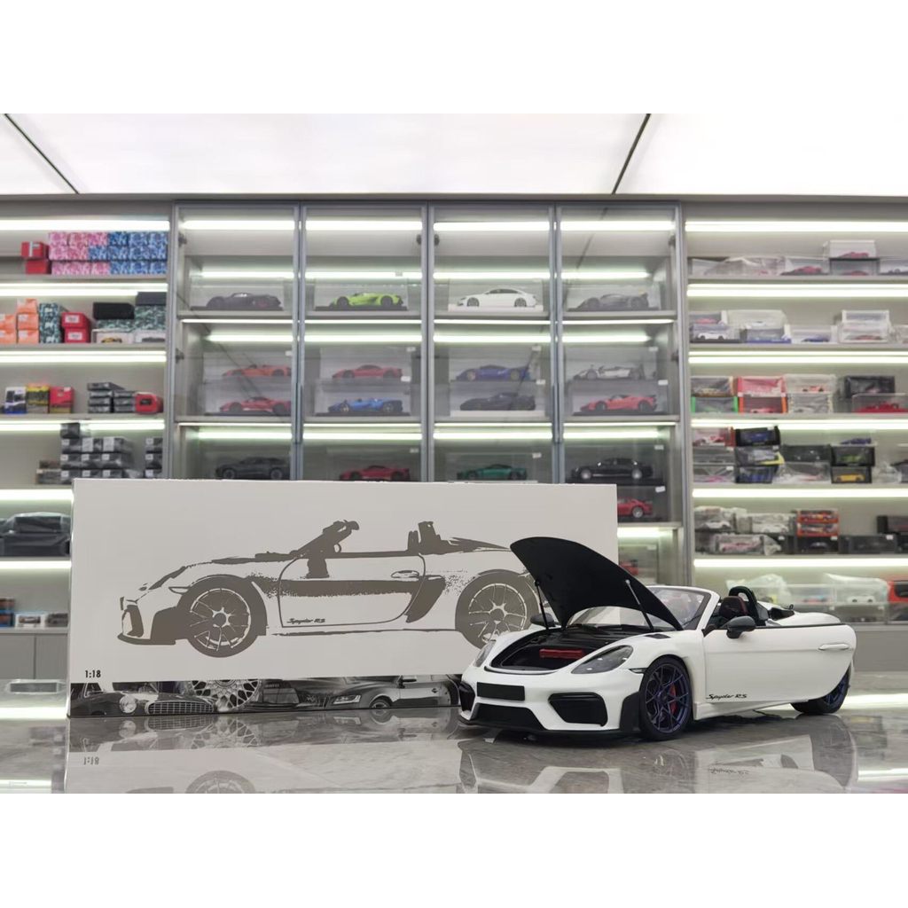 [คลังสินค้าพร้อม 1] Mini Cut 1/18 Porsche 718 Spyder RS สีขาว ราคา 1389 110063131