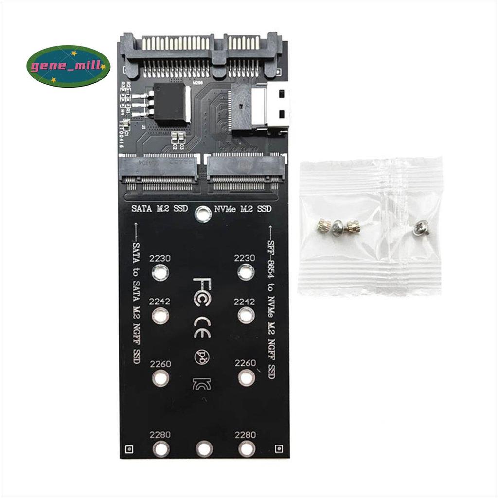 M2 SSD อะแดปเตอร์ M.2 Ngff SSD ถึง + M2 NVME SSD เป็น SFF-8654 Converter เป็น M2 การ์ดขยาย