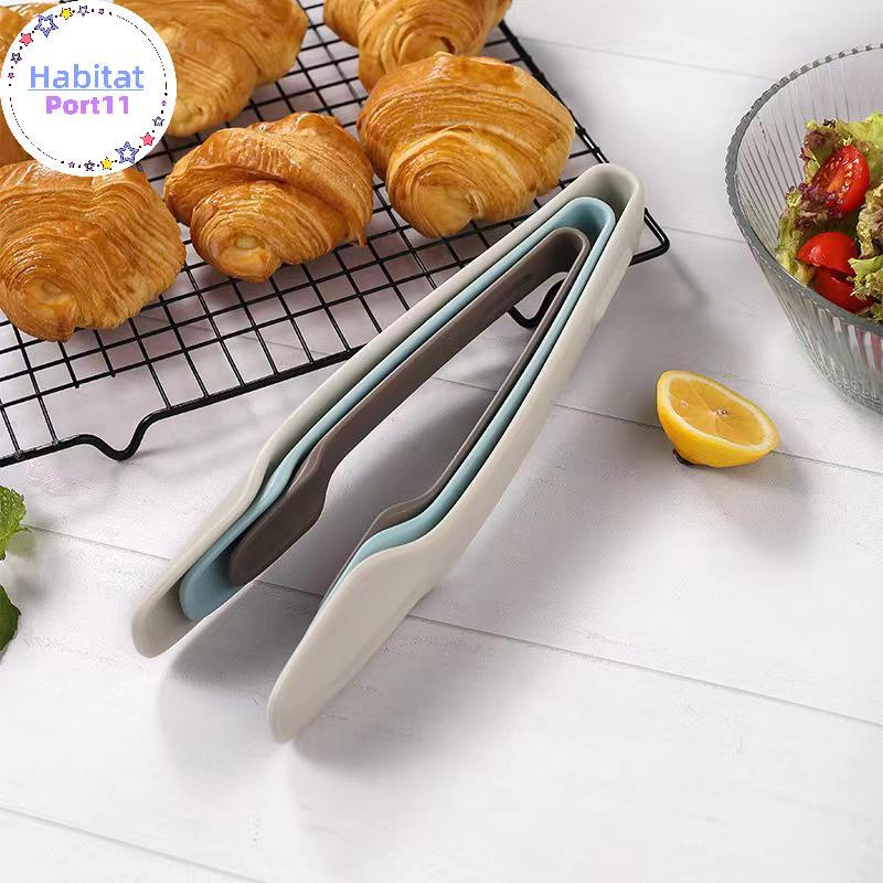 HabitatPort 3 ชิ้นแหนบอาหารพลาสติก NonSlip Grip ครัวทําอาหารคลิป Clamp เครื่องมือสําหรับสลัด BBQ Party Picnic Essential Gadget th