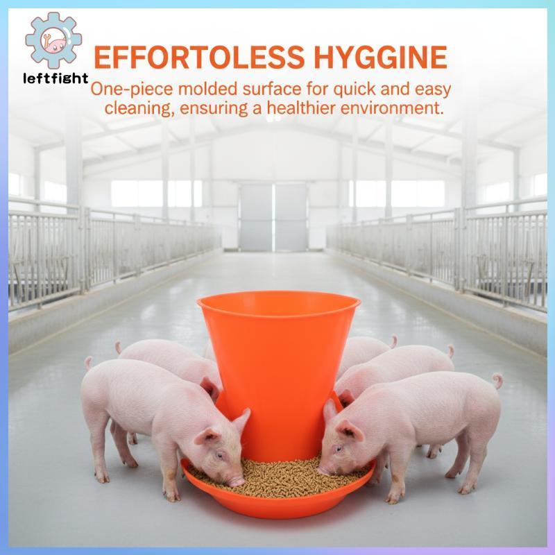 ซ้ายหมูให้อาหารรางติดผนังพลาสติกสีแดงรอบลูกหมูชามให้อาหารสําหรับเลี้ยงลังและหมูปากกาทําความสะอาดง่าย GHT