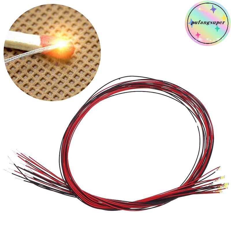 Pufangsuper 10 ชิ้น 20 เซนติเมตร t0603wm ประสาน micro litz ตะกั่วแบบมีสาย warm white smd led 0603 TH