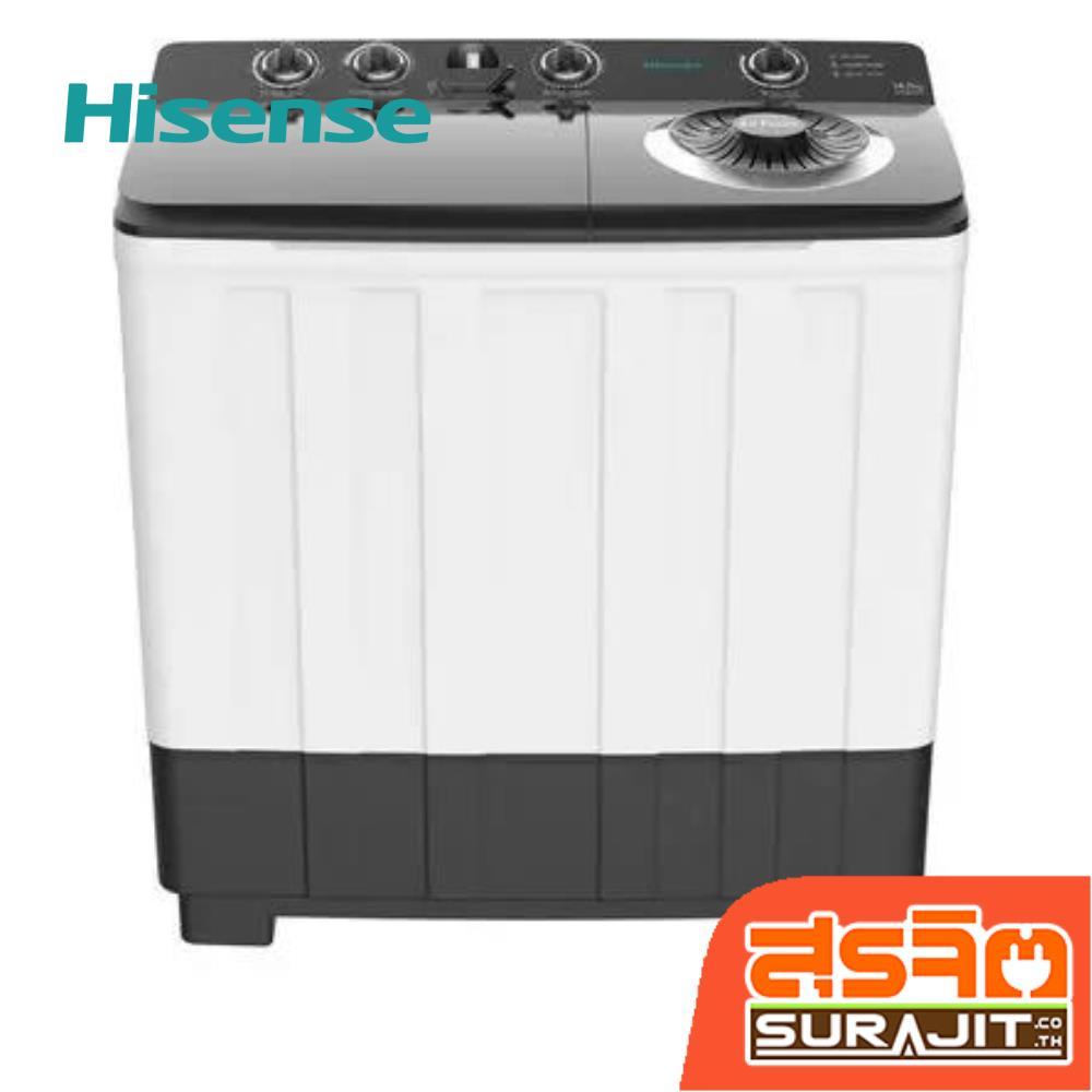 HISENSE เครื่องซักผ้า2ถังฝาบน 14 KG. สี ดำขาว รุ่น WSRB1413UB (25220)