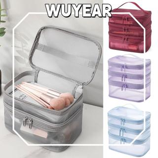 ฉันต้องการ กระเป๋าเครื่องสําอางเดินทาง,ตาข่ายโปร่งใส2/3ชั้นแต่งหน้าออแกไนเซอร์กระเป๋า,การจัดเก็บแบบพกพาความจุขนาดใหญ่ถุงแป้งที่เก็บเครื่องสํา