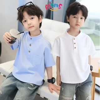 เสื้อโปโลเด็กผู้ชาย5-12ปี ผ้าคอตตอนนุ่ม รุ่นใหม่2025 แขนสั้น ใส่ได้ทั้งงานทางการและลำลอง พร้อมส่งไทย