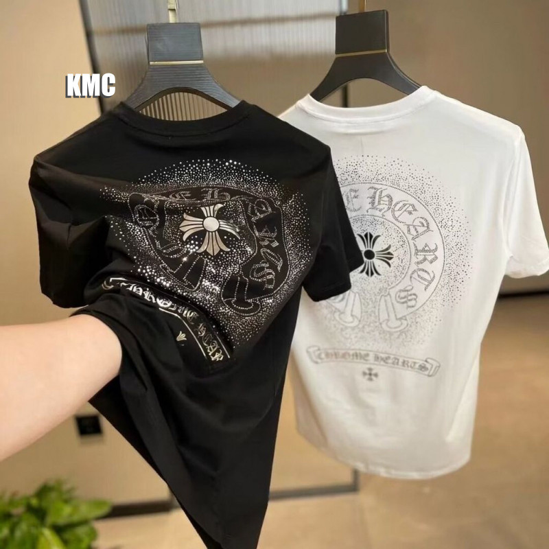 T เสื้อผู้ชาย Cross Back Hot Diamond ด้านหน้าพิมพ์ผ้าฝ้ายระบายอากาศแขนสั้นด้านบน DIA