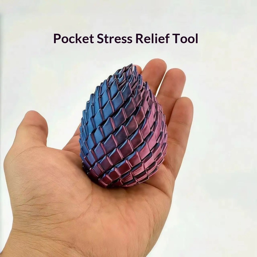 3D Printed Dragon Egg Fidget Toy ของเล่นคลายเครียด ไข่มังกร 3D พิมพ์สามมิติ บิดหมุนแปลงร่างได้ ของเล่นแก้เบื่อ Sensory Toy Flexible Articulated Dragon Inside ของเล่นสำหรับเด็กและผู้ใหญ่ ของขวัญ สะสม ตั้งโต๊ะทำงาน