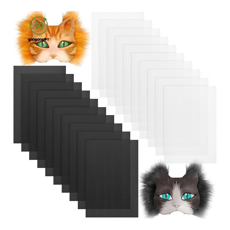 [gangong1kr] 20 ชิ้นตาข่ายพลาสติก Fursuit กันน้ําพิมพ์ตาข่ายผ้าใบแผ่น, DIY ขนสัตว์เครื่องแต่งกายคอสเ