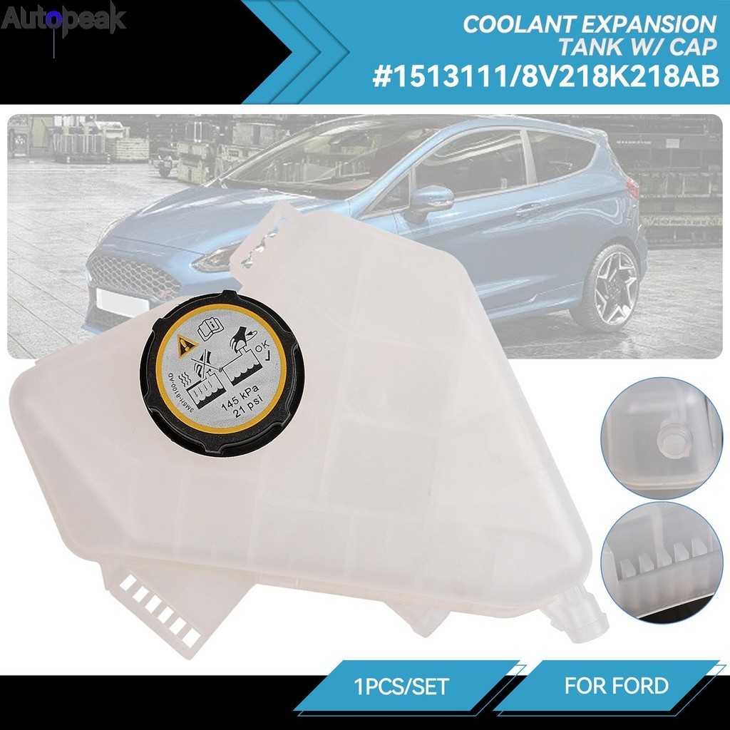 Coolant Water Reservoir ขวดขยาย Header ถังพร้อมฝาปิด 8V218K218AB 1513111 สําหรับ Ford B-Max Ecosport