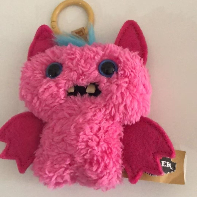 【พร้อมส่ง】fuggler funny ugly monster Fuggler baby พวงกุญแจค้างคาวสีชมพูยี่ห้อใหม่ Boxless Puk ฟันเด็