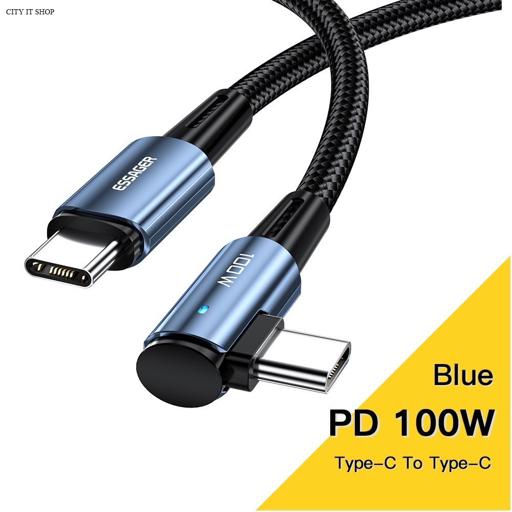 Essager สายชาร์จ USB C เป็น Type C 60W 100W QC4.0 PD30W ชาร์จเร็ว สําหรับ Xiaomi 10 Pro Huawei ส่งด่วน 1-2 วันถึง  A01