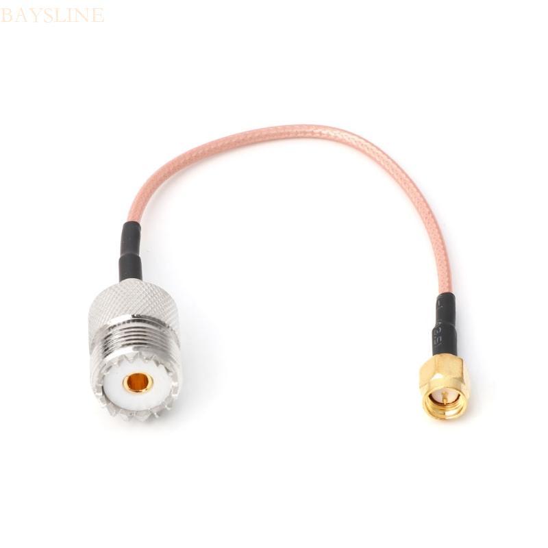 BAYSLI RG316 สายจัมเปอร์ Pigtail UHF SO239 หญิง PL259 ถึง SMA ชายปลั๊กอะแดปเตอร์ Crimp