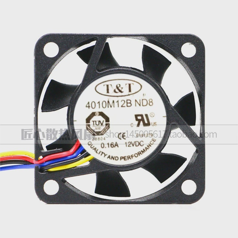 [คลังสินค้าพร้อม] ของแท้ไต้หวัน T & T 4010M12B NF1 4010 12V 0.16 พัดลม 4 ซม. พัดลม 3 สาย Double Ball